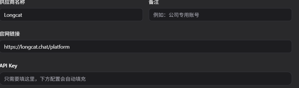 粘贴 api key